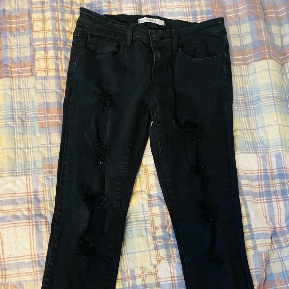KLIQUE B black ripped jeans